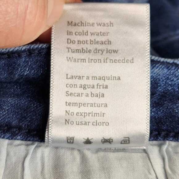 KanCan Jeans Womens 11 29 Blue Embroidered Bird Floral Raw Hem Stretch Denim - Picture 11 of 11